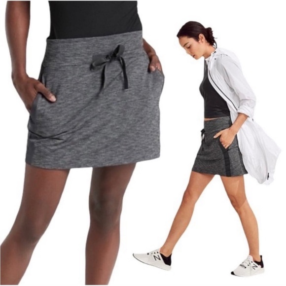 🖤 Athleta Metro Downtown Skort / Skirt heathered grey size large tall LT - Picture 2 of 10
